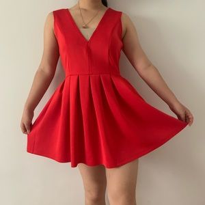 Red mini dress